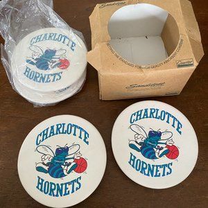 Charlotte Hornets NBA basketball vintage coaster set of 4 vintage original team